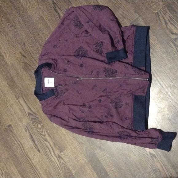 Sonoma purple bomber jacket with floral pattern size XL - Picture 2 of 4